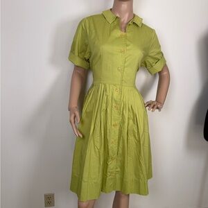 Trashy diva Green Button-Front Shirt Dress